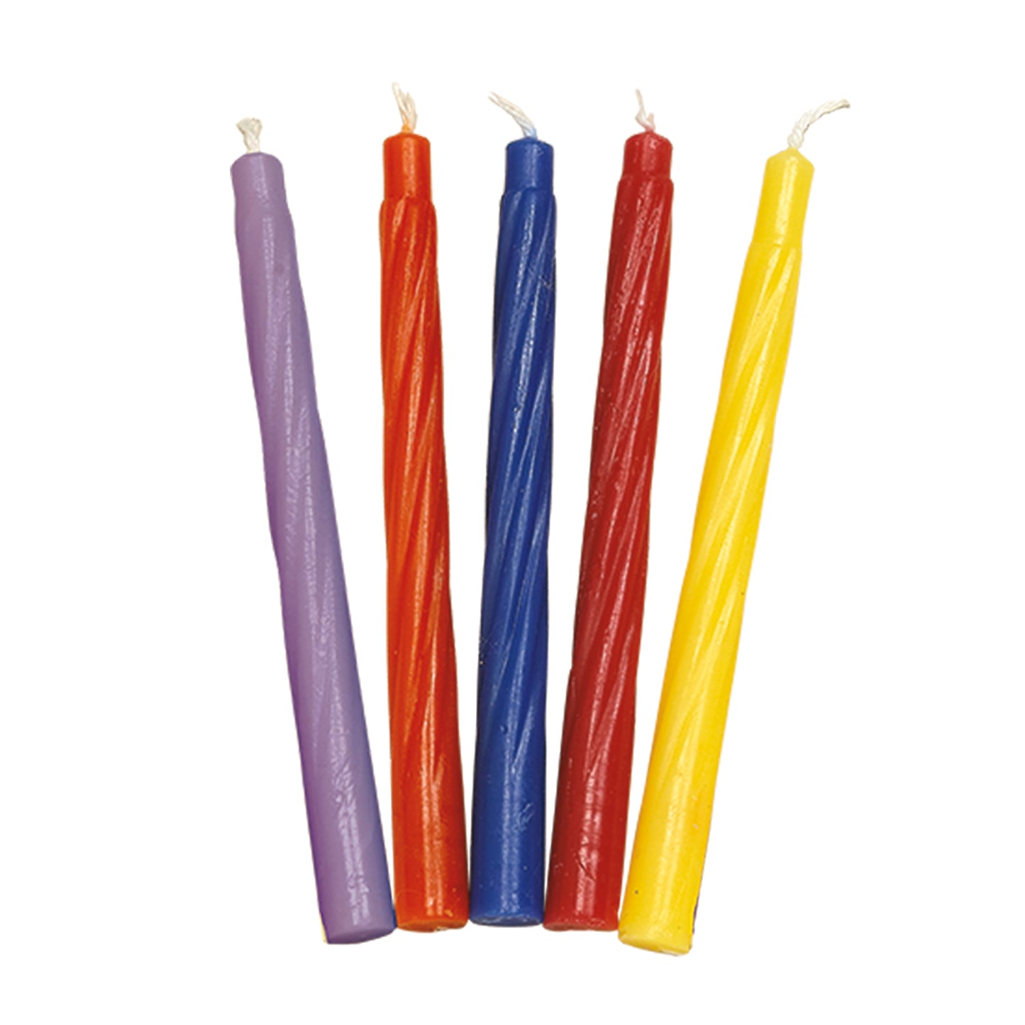 Large Traditional Menorah - Silvertone Finish + Chanukah Candles - Multicolored